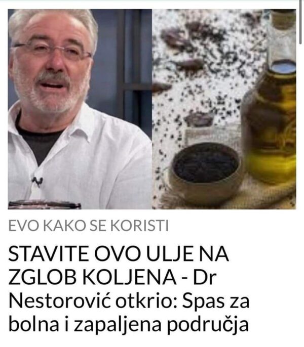 STAVITE OVO ULJE NA ZGLOB KOLJENA – Dr Nestorović otkrio: Spas za bolna i zapaljena područja