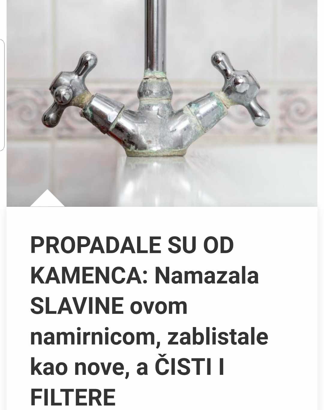 PROPADALE SU 0D KAMENCA: Namazala SLAVINE ovom namirnicom, zablistale kao nove, a ČISTI I FILTERE