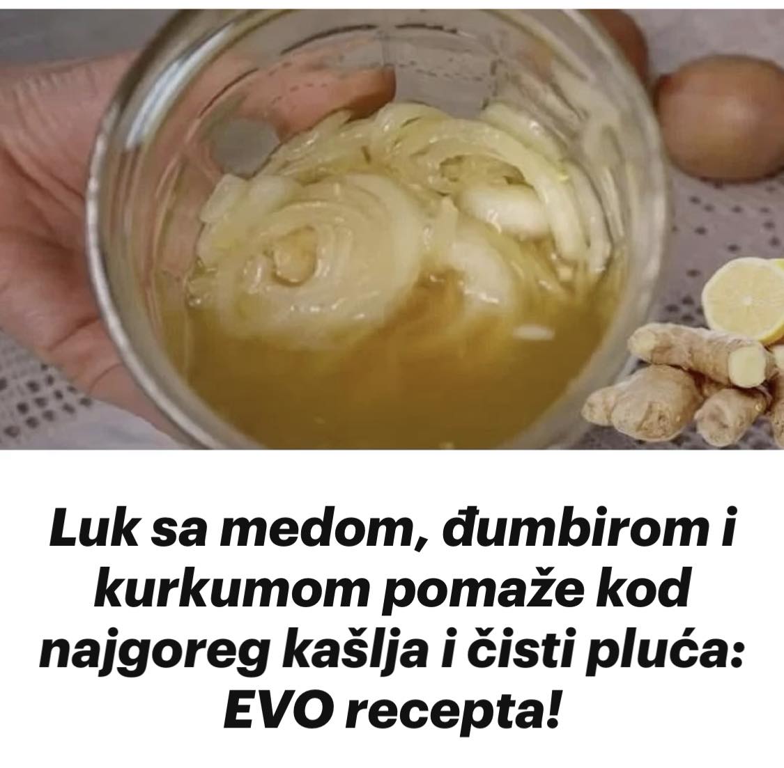 Luk sa medom, đumbirom i kurkumom pomaže kod najgoreg kašlja i čisti pluća: EVO recepta!