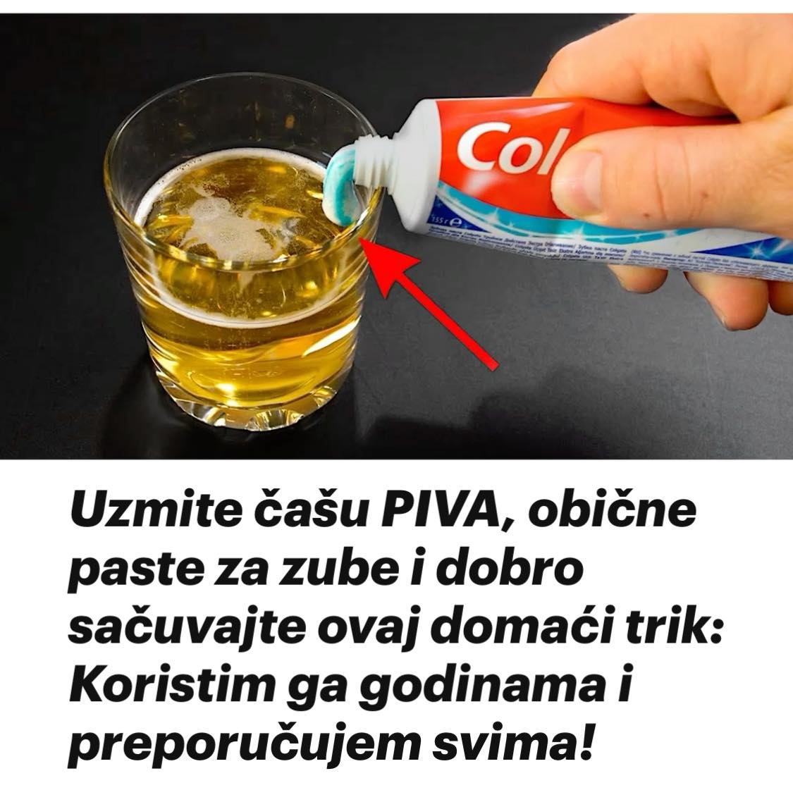 Uzmite čašu PIVA, obične paste za zube i dobro sačuvajte ovaj domaći trik: Koristim ga godinama i preporučujem svima!