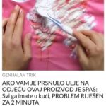 AKO VAM JE PRSNULO ULJE NA ODJEĆU OVAJ PROIZVOD JE SPAS: Svi ga imate u kući, PROBLEM RIJEŠEN ZA 2 MINUTA