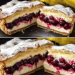 KOLAČ SA VIŠNJAMA I JOGURTOM – BOŽANSTVEN OKUS! 🍒🍰✨Delikatan, sočan i okrepljujući – idealan za bilo koje doba dana!