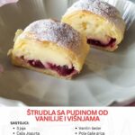 ŠTRUDLA SA PUDING0M 0D VANILIJE I VIŠNJAMA