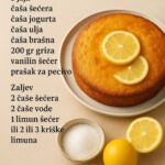 “Sočni kolač od griza – mera na čašu, bez miksera, gotov za 10 minuta pripreme.”