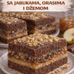 Posna torta sa jabukama, orasima i džemom